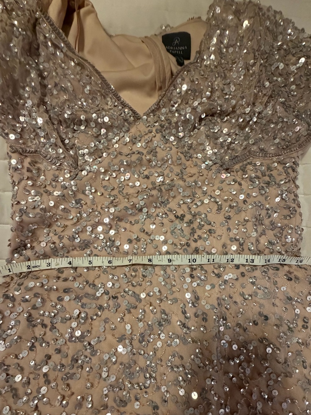 Adrianna Papell Sequin Cape/Flutter Sleeve Mini Cocktail Dress - Picture 8 of 10